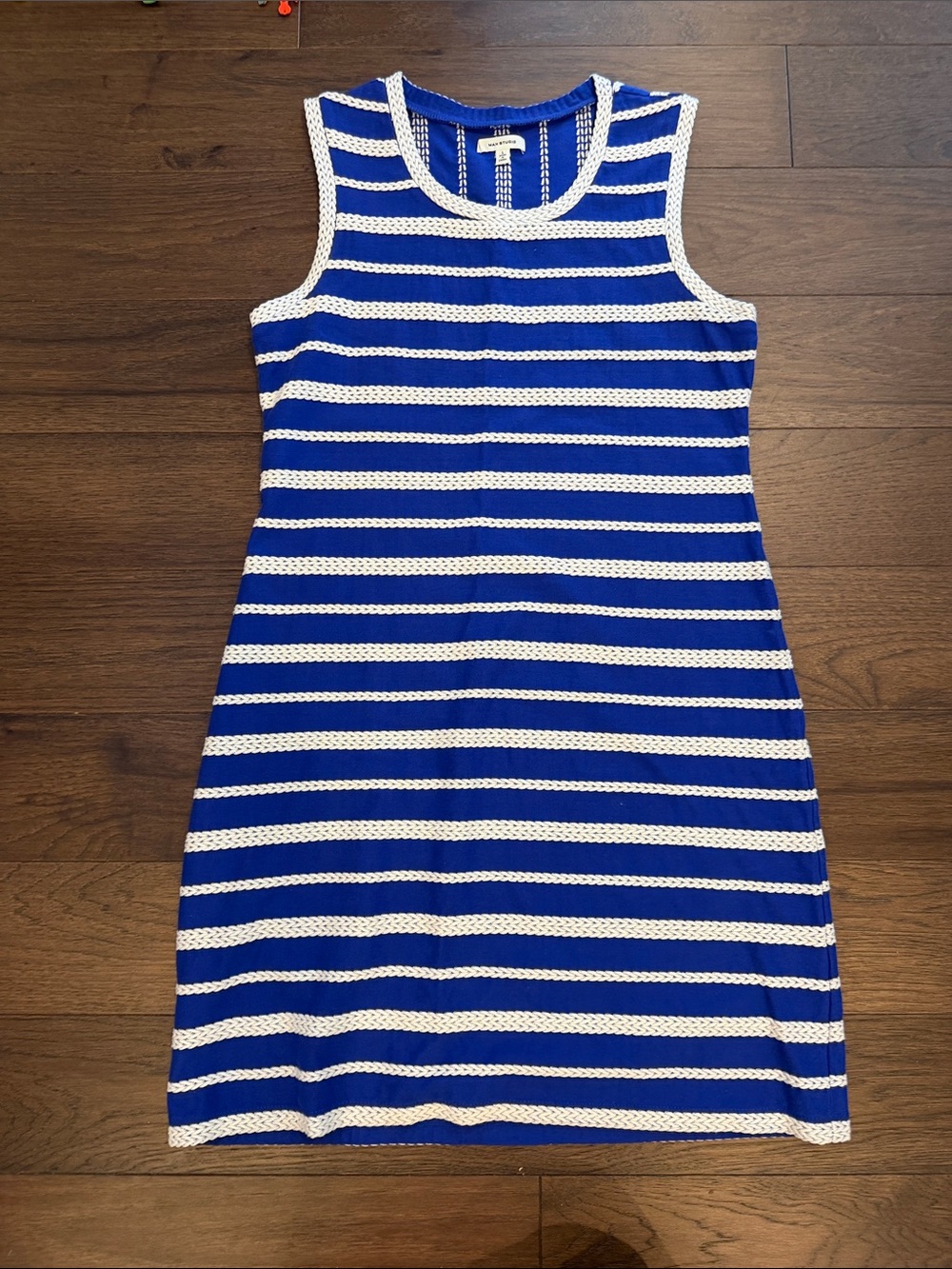 Max Studio Cobalt Blue Braided Detail Nautical Shift Dress Large - C55-005